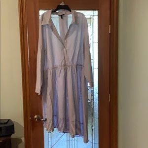 Lane Bryant blue and white stripe dress